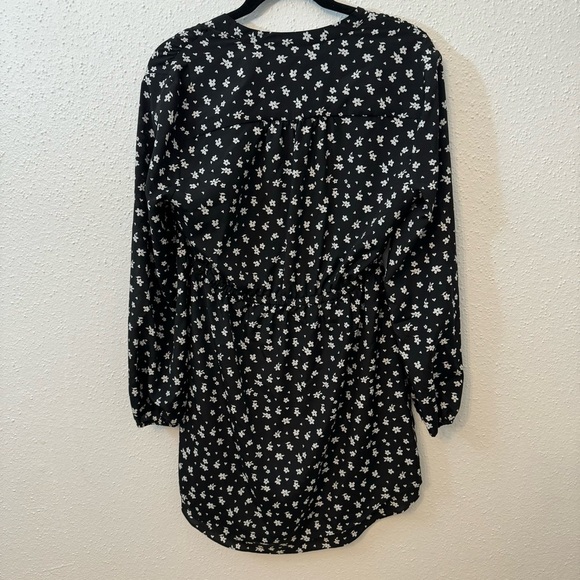 Maison Jules Women's Black Floral Long-Sleeved Shirt Dress Sz. MEDIUM - Picture 4 of 6